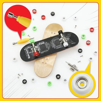 7 Pieces POM Round White Fingerboard-Wheels Size 7.3mm*4.5mm Tool Set with 1 Screwdrivers 2 Alloy axles - color: Round White