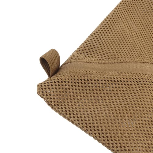 Tactical Mesh Pouch Insert, Modular Utility Admin Pockets Travel Organizer EDC Zipper Pouch 6X12,12X12 - color: TAN, size: 12"x12"