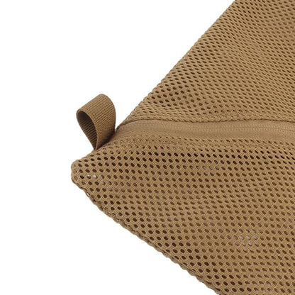 Tactical Mesh Pouch Insert, Modular Utility Admin Pockets Travel Organizer EDC Zipper Pouch 6X12,12X12 - color: TAN, size: 12"x12"
