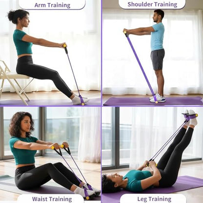 Pedal Resistance Band, 6 Tube Foot Pedal and Handles Resistance Bands Set, Multifunction Pull Up Assistance Bands for Full-Body Strength Training, Home Gym and Travel Workout Equipment