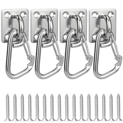 4 PCS Square Stainless Steel Pad Eye Hooks - Ceiling Hook for Hanging, M6 Swing Hook and Screws for Garden Hanging Plants, Porch Swing Hanging Kit, Indoor & Outdoor DIY Use - style: M6 Square pad eye hooks 4PCS