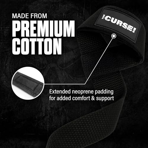 JNX Sports The Curse! Lifting Straps | 23″ Neoprene Wrist Support Weightlifting & Powerlifting Straps for Deadlifts, Rows & Gym Workouts