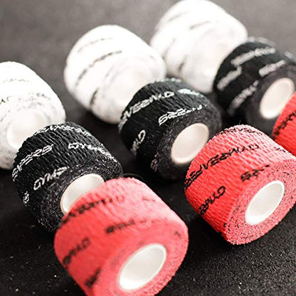 Gymreapers Weightlifting Adhesive Thumb Tape, Stretchy Athletic Tape Grip & Protection for Olympic Lifting, Cross Training, Powerlifting, Hookgrip - color: Red, size: 3 Rolls (Pack of 2)