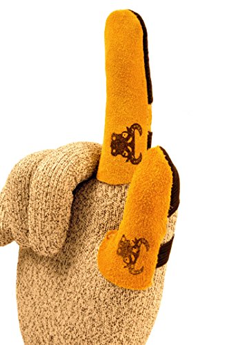 G & F Products Cowhide Leather Finger Guard Protection, Medium, Tan, 10 Pieces - size: Medium, style: Finger Guard 10 Pieces