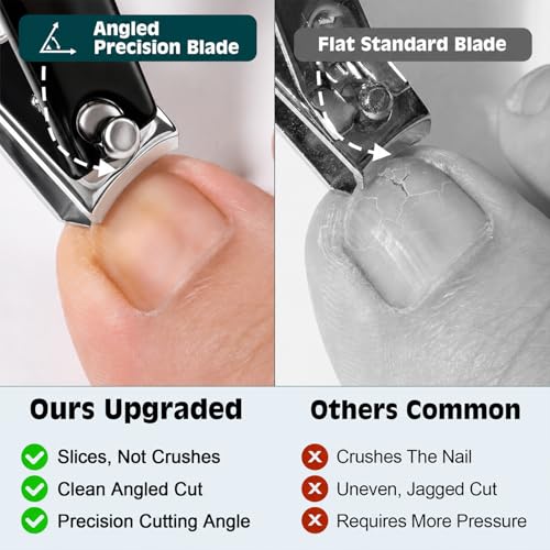 Nail Clippers Set, Fingernail and Toenail Clipper Cutters Kit | Ultra Sharp All-IN-ONE Kit: 15% Thicker Premium Sturdy Podiatrist Toe Nail Care Tools. Perfect Grooming Gifts with Case - color: Black, size: 3-Pack