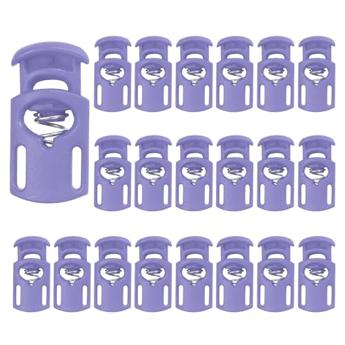 PATIKIL Nylon Spring Cord Locks, Elastic Toggle Stop Slider Clamp Adjuster Fastener for Drawstring Shoelaces Paracord - color: Purple