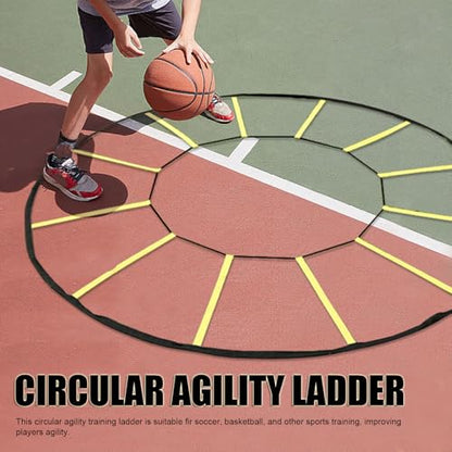Circular Agility Training Ladder, 12 Rungs Nylon Speed and Agility Trainer for Soccer Basketball