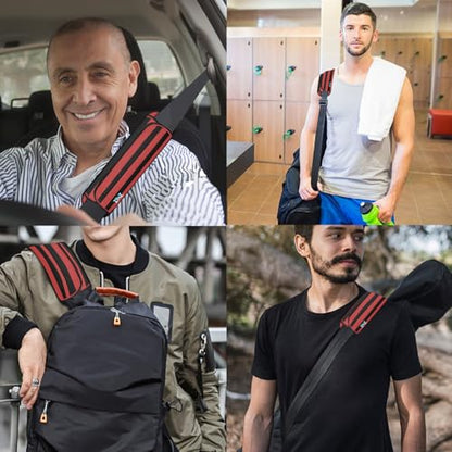 ZINZ Universal Shoulder Pad with Ultra Thick Cushion for Bag Luggage Bag Crossbody, Plus Long & Anti-Slip & Breathable,Black-Red-Black Stripes - color: Black-red-black Stripes