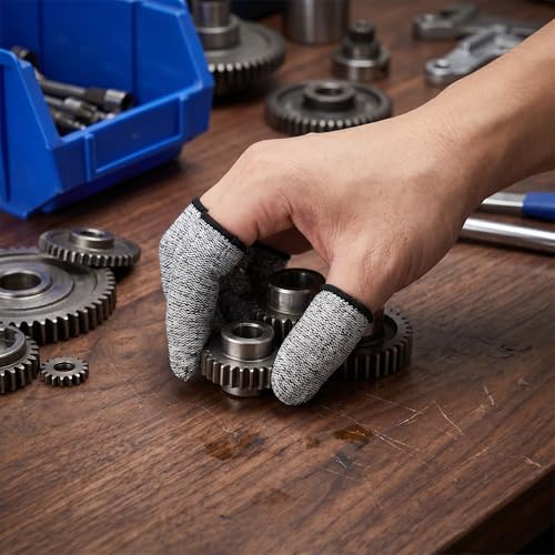 Finger Cots Cut Resistant Protector - Finger Covers for Cuts, Gloves Life Extender, Cut Resistant Finger Protectors for Kitchen, Work, Sculpture, Anti-Slip, Reusable (Gray, 12PK) - size: 12PK