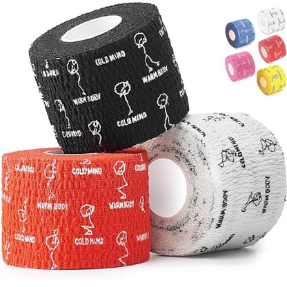 WARM BODY COLD MIND 1.85" Weightlifting Thumb Tape - Hook Grip Tape for Powerlifting, Cross Training, Gym Tape, Workout, Weight Lifting Tape, Athletic Finger Wrap (Mix V1 3 Rolls) - color: 3 Rolls Mix V1