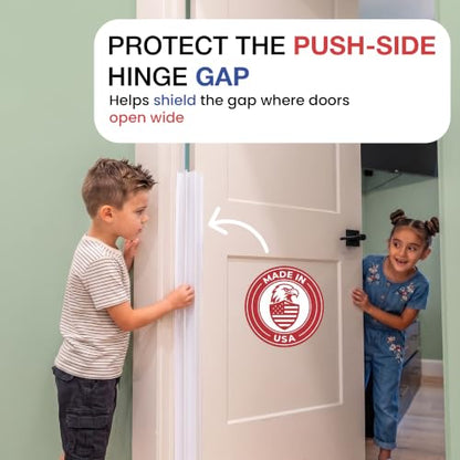 Fingersafe Home Door Finger Guard 43” uPVC Complete Set for Kids Safety- Push & Pull Door Finger Pinch Guard for Kids - Easy 3M Stick-On Safety Cover - Made in USA Finger Guards for Doors - style: HOME-COMPLETE-SET