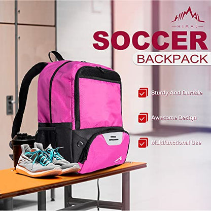 Himal Outdoors Soccer Backpack, Separate Cleat Compartment | Football,Volleyball,Handball,nylon fabrics,lightweight - color: Red