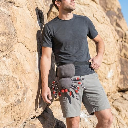Black Spider Rock Chalk Bag, Funny Outdoor Rock Climbing Powder Bag with Adjustable Waist Belt, Drawstring Closure Bouldering Chalk Pouch for Climbers