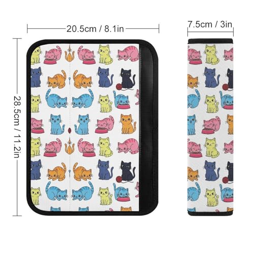 1 Pair Universal Soft and Comfortable Seat Belt Shoulder Pad for Adult Use, Stroller Pushchair High Chair, Cats Neck Strap Covers, Anti-Slip Pad - color: Pattern 1123