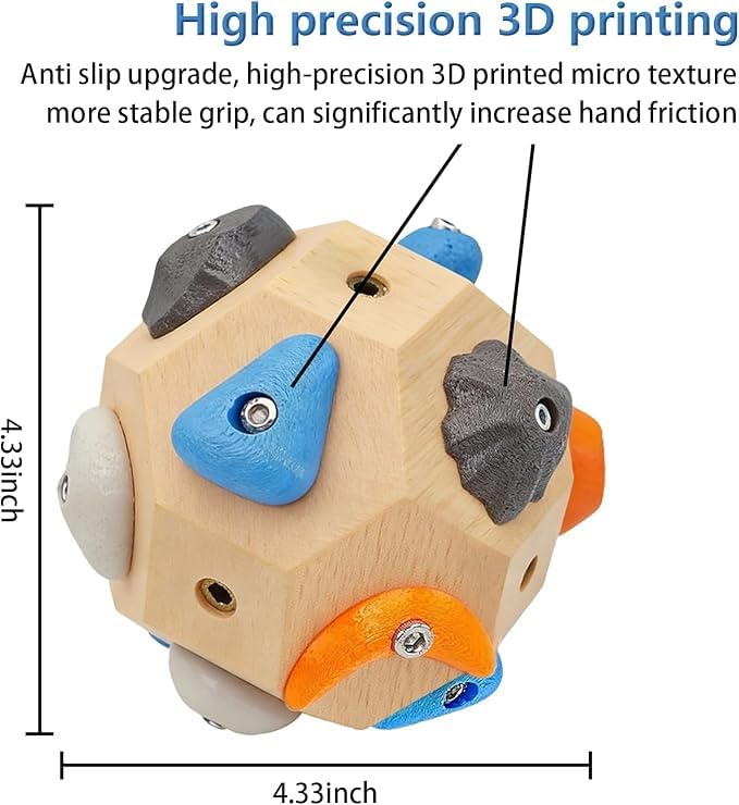 Boulder Block for Climbers，Handcrafted 3D Boulder Ball，Finger Strength Training Climbing Ball for Climbers Gift