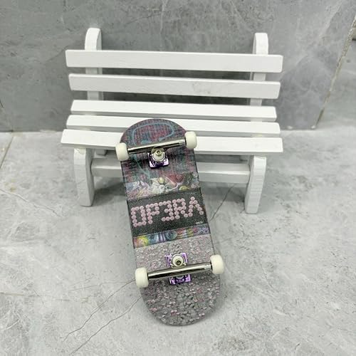 LEEFAI 34mm Pro Fingerboard Complete Set Up 34x96mm-Maples Wood Deck UV Printing Graphic 4.0 Finger Skateboard Trucks & 5 Urethane Wheels-Op3ra V3-Floral