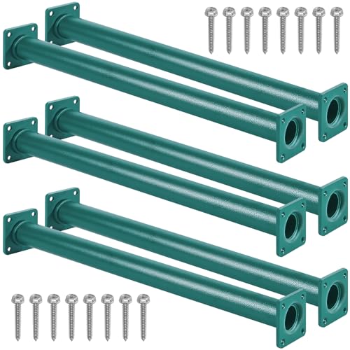6 Pcs Green Outdoor Monkey Bars Ladder Rungs Playground Accessories | Heavy Duty Solid Constructed, Non-Slip Matte Powder Coated Weather Resistant, Hardware Include, Playset Swing Set Jungle Gym - color: Green