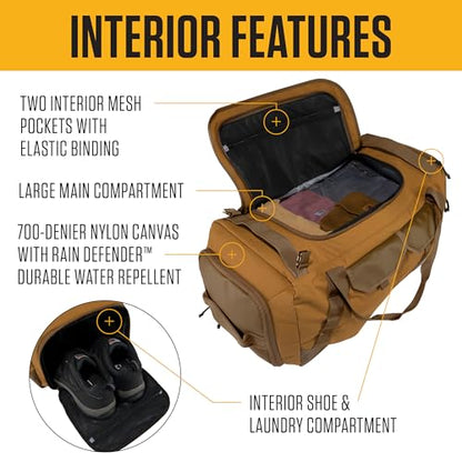 Carhartt Heavy Haul Utility Duffel Bag's, Water-Resistant Packable Bag for Jobsite, Gym, and Travel - color: Carhartt Brown, style: 75l