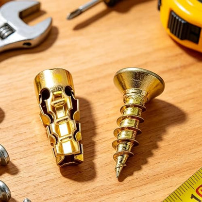 Short Expansion Screw Stable Fixing Carbon Steel | Cabinet Hinge Repair Screw for Tiles Stone Wood Concrete Hollow Walls Plasterboard Wardrobe Doors Kitchen Bathroom Fixtures