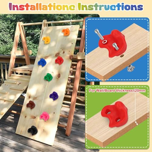 12Pcs Rock Climbing Wall Holds Set with Textured Grip Climbing Stone for Backyard Playgrounds Rock Wall - color: Purple