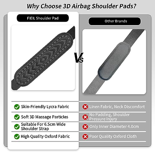 FIEIL 2 Pack Breathable Universal Shoulder Pad, 3D Cushion Air Backpack Strap Pads, for Shoulder Bags, Guitar Strap, Detachable Shoulder Strap Pad Pads Help Relieve Shoulder Pain(3D Air Cushion) - size: 2 Pack 3D Air Cushion