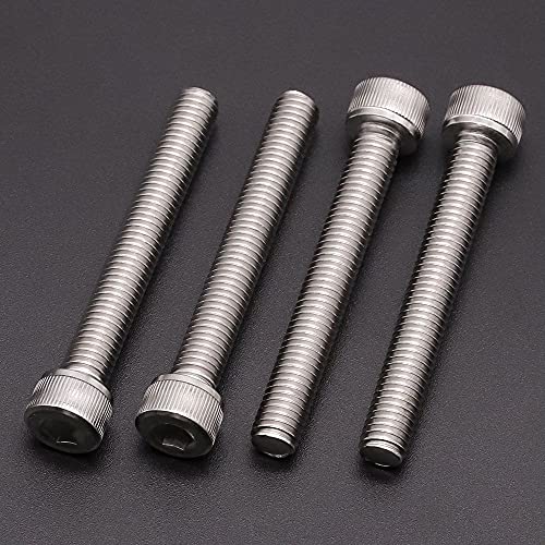 M4-0.7 x 40mm (50 Pack) Stainless Socket Head Cap Screws, 304 Stainless Steel 18-8, Plain Finish, Full Thread Coverage, by RoyceMart - size: M4-0.7 x 40mm