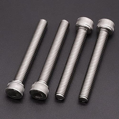 M4-0.7 x 40mm (50 Pack) Stainless Socket Head Cap Screws, 304 Stainless Steel 18-8, Plain Finish, Full Thread Coverage, by RoyceMart - size: M4-0.7 x 40mm