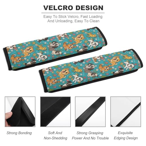2 Pack Breathable Car Seat Straps Shoulder Pads for Adults and Children, All Vehicles, Floral Dog Gifts Harness Pads Strap, Pressure Relief - color: Pattern 137