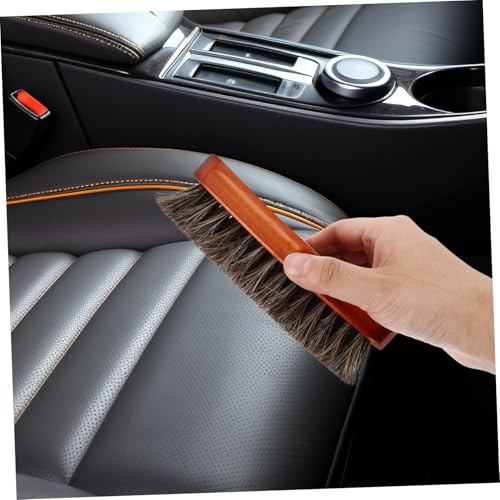 2pcs Dual-Head Horsehair Shoe Brushes with Wooden Handle for Leather and Suede Cleaning Polishing, Boot Cleaning Brush Set for Home and Travel Use