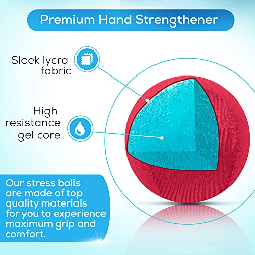 Serenilite Stress Balls for Adults, Squeeze Ball for Hand Therapy, Stress Ball, Hand Exercisers for Therapy & Grip Strengthening, Physical Therapy Balls, Hand Grip Strengthener. - color: Rose