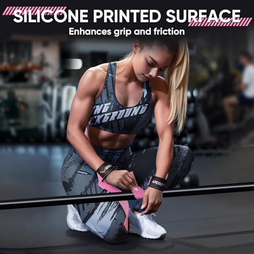 Weight Lifting Straps for Weightlifting, Lifting Wrist Straps Gym, Deadlift Strap, Anti Slip Silicone Weightlifting Strap Men Women Powerlifting, Strength Training - color: Pink, size: 1 Pair