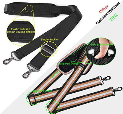 ZINZ Bag Shoulder Strap, Padded Adjustable Shoulder Strap Replacement - color: Black Gold, size: 57"