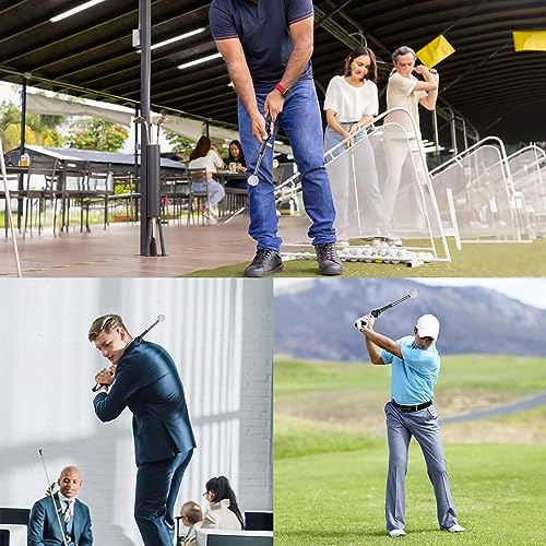 Retractable Golf Swing Training Aid, Golf Grip Trainer & Golf Swing Trainer for Warm-up, Right-Handed Golf Club for Indoor Practice, Golf Accessories - Strength & Tempo Training for Chipping Hitting - style: Right-Handed