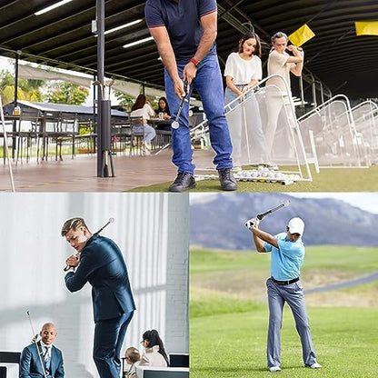 Retractable Golf Swing Training Aid, Golf Grip Trainer & Golf Swing Trainer for Warm-up, Right-Handed Golf Club for Indoor Practice, Golf Accessories - Strength & Tempo Training for Chipping Hitting - style: Right-Handed