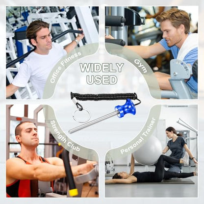 Weight Stack Pin, Weight Gym Pin Strength Training Equipment Replacement with Pull Rope for Commercial Home - color: Blue, size: 0.3 x 3.9 Inch