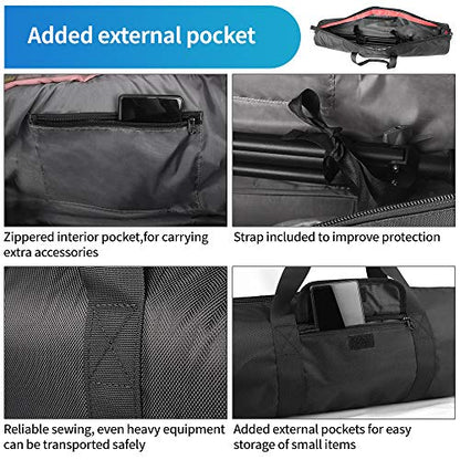 HEMMOTOP Tripod Case Bag All-Around Thick Padded Portable 31.5x7 in R08018 | Heavy Duty, Nylon, Hand-Held and Shoulder-Back, 2 Zippered Pockets, for Carrying Speaker Stand, Monopod, Fishing Pole - size: 31.5" L x 7" D