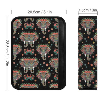 2 Piece Universal Fit Seat Belt Cover for Adult Use, Most Cars, Colorful Mandala Elephant Seat Belt Covers Cushion, Shock Absorption - color: Pattern 564
