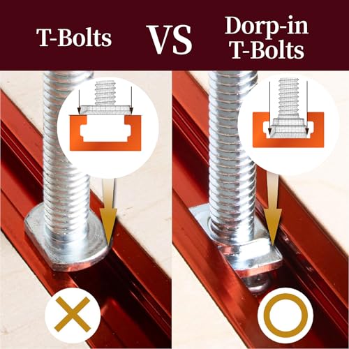 O'SKOOL T-Slot Bolts Drop-in 1" Length 20PCS, 1/4"-20 Thread, T Track Accessories for Woodworking Jigs and Fixtures,HWR009 - style: 1/4"-20 Threads, 1" Length, 20Pcs