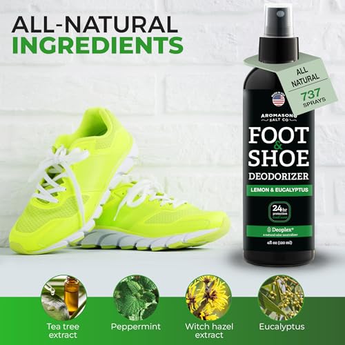 Aromasong Natural Shoe Deodorizer and Foot Spray - 24-Hour Freshness Foot Odor Eliminator for Feet - Extra Strength Fresher for Smelly Shoes & Stinky Feet Spray with Refreshing Scent, 4oz - size: 4 Ounce (Pack of 1)