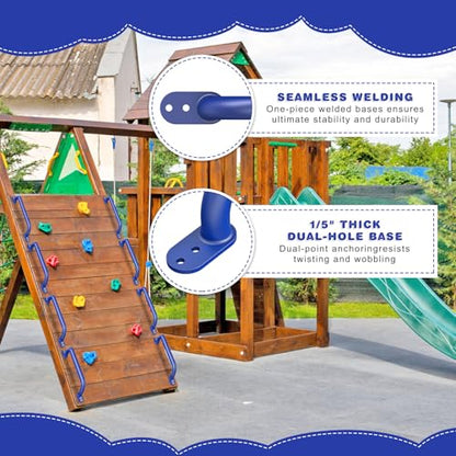 Dolibest 6 Pack 17-Inch Safety Handle, Heavy Duty Metal Safety Playground Handles, Indoor Monkey Bars, Playset Grab Handles for Kids Playhouse, Climbing Frame, Treehouse, Swing Set Accessories -Blue - color: D:Blue-17 Inch-6pcs