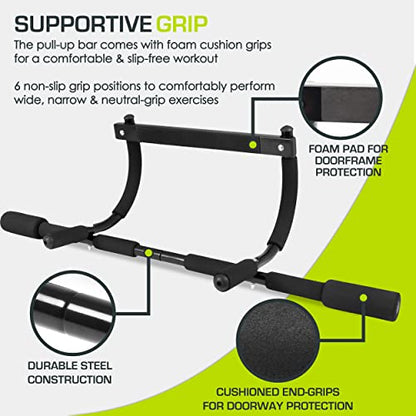 ProsourceFit Pull Up Bar for Multi Use Fitness & Home Gym Exercise - style: Multi Grip Light