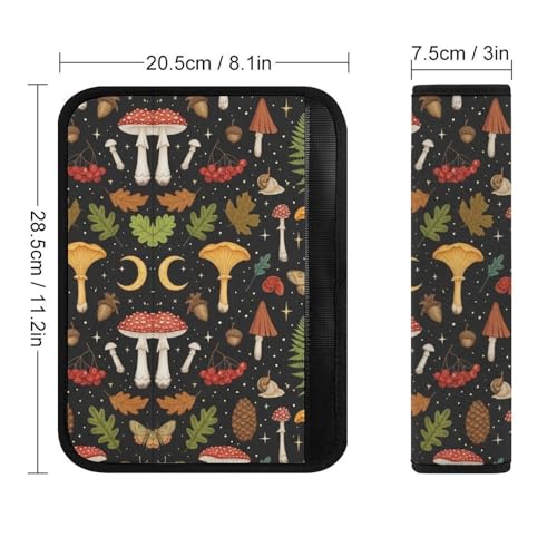 2 Pack Moon Leaf Mushroom Car Seat Straps Shoulder Pads Universal Soft and Comfortable Seat Belt Cushion for Adults and Children, Stroller Pushchair High Chair - color: Pattern 839