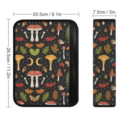 2 Pack Moon Leaf Mushroom Car Seat Straps Shoulder Pads Universal Soft and Comfortable Seat Belt Cushion for Adults and Children, Stroller Pushchair High Chair - color: Pattern 839