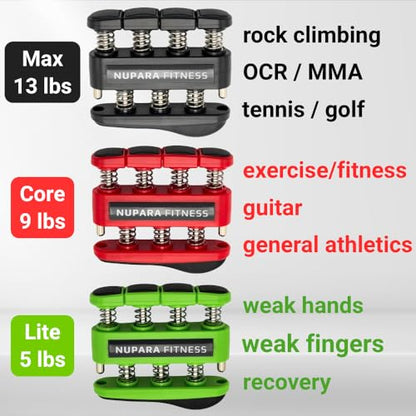 Grip Strength Trainer - Hand Strengthening Device, Forearm Strengthener, and Finger Trainer. Hand Gripper Strengthener and Guitar Finger Exerciser. - color: Lite