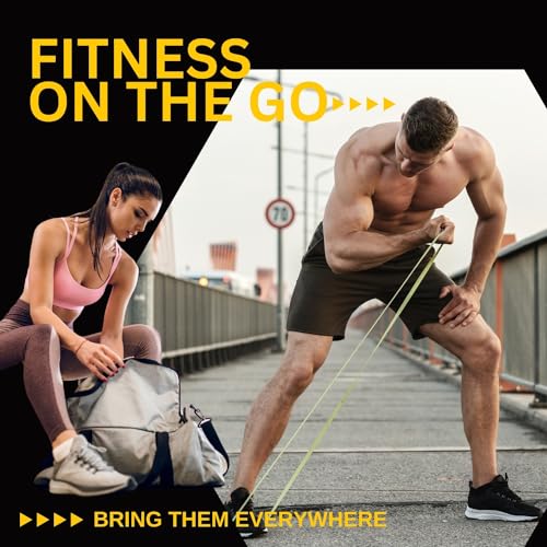 PrimaFit Resistance Bands - Workout, Gym & Pull Up Assistance Bands - Dumbbell Alternative, Stretching - For Men & Women