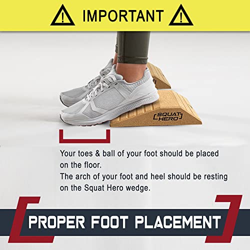 Cork Squat Wedge Block, Pack of 2 | For Knees Over Toes and Weight Lifting, Patent Pending Non-Slip Slant Board for Deadlift, Calf Stretcher
