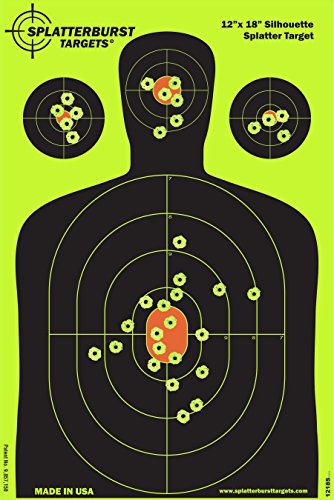 12 x18 inch - Silhouette Splatter Target - Easily See Your Shots Burst Bright Fluorescent Yellow Upon Impact - Made in USA - size: 50 pack