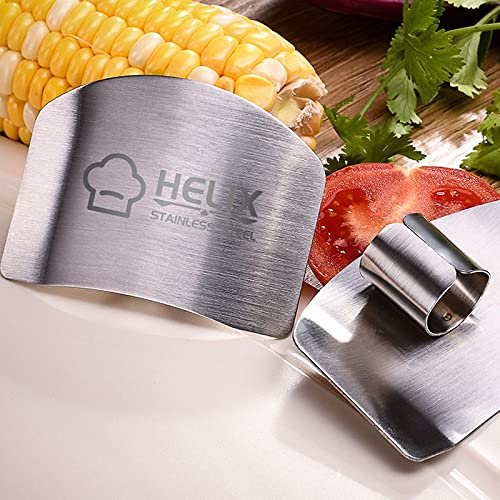 Finger Guard for Cutting, One & Double Finger Kitchen Tool, Stainless Steel Knife Cutting Protector (Silver 5) - color: Silver 5
