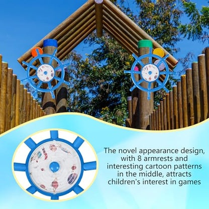 Kids Playground Accessories Outdoor Plastic Steering Wheel Playset Pirate Ship Wheel for Playhouse Garden Backyard Tree House - color: Blue Set 1