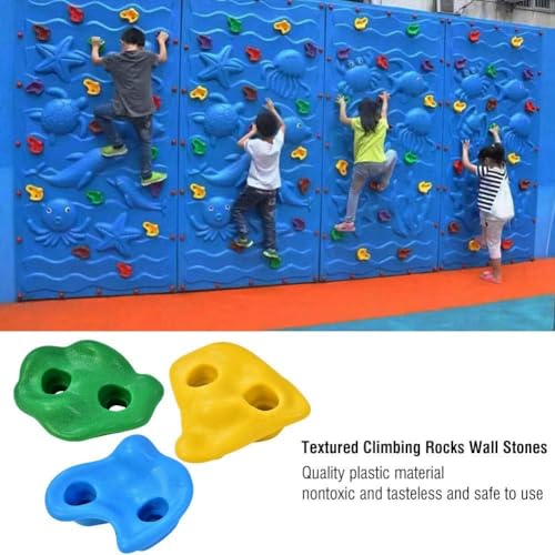 JEOZBM 20 Rock Climbing Holds, Rock Wall Climbing Kit with with Mounting Hardware, Plastic Kids Wall Rock Climbing Stone, Children's Sports Equipment Rock